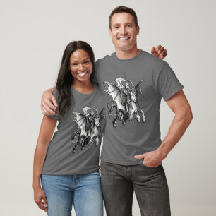 Camiseta Demonio Superior Sobre Serpiente Sosteniendo Un Es