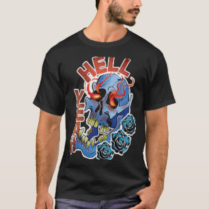 Camiseta Demonios Sí Calavera Y Flores