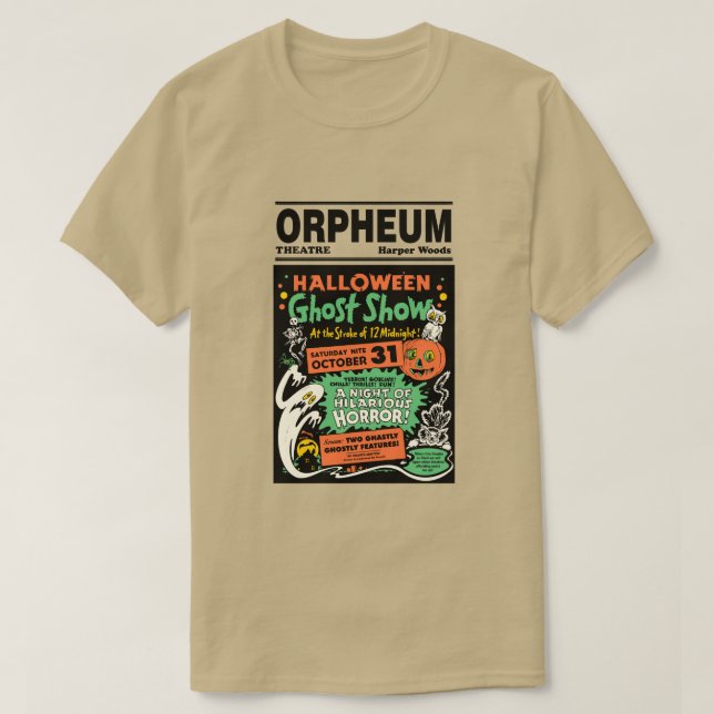 Camiseta Demostración 1950 del fantasma de Halloween (Diseño del anverso)
