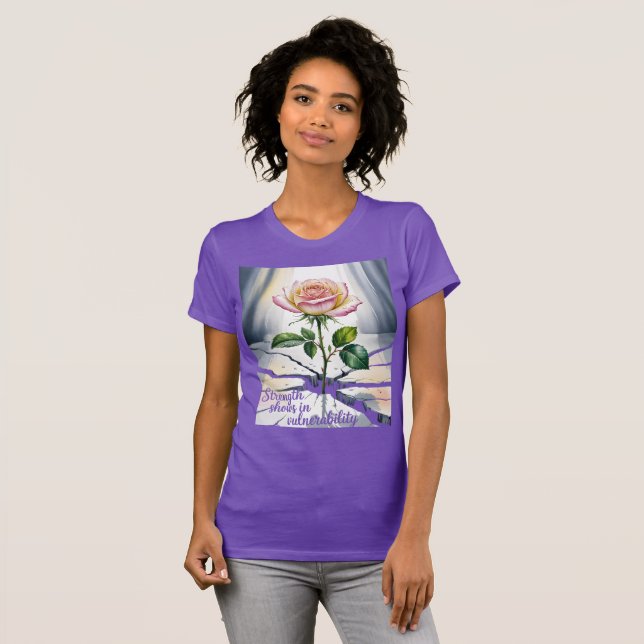 Camiseta Demostraciones de fuerza en el Rosa de acuarela de (Anverso completo)