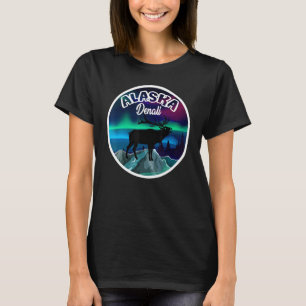 Camiseta Denali Alaska Northern Lights Moose