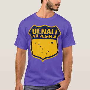 Camiseta Denali Alaska Retro Shield Blue