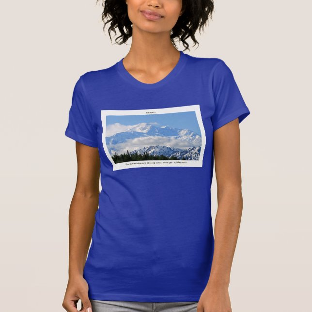 Camiseta Denali/Mtns está llamando-j a Muir/con la frontera (Anverso)