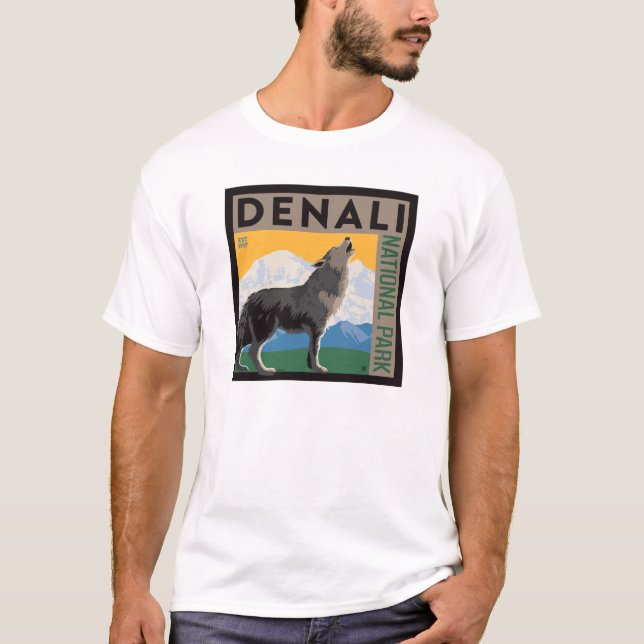 Camiseta Denali National Park | Howling Wolf (Anverso)