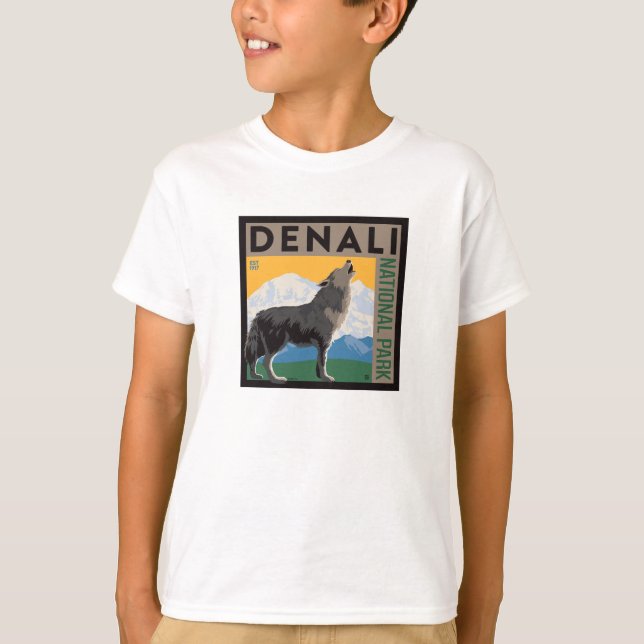 Camiseta Denali National Park | Howling Wolf (Anverso)