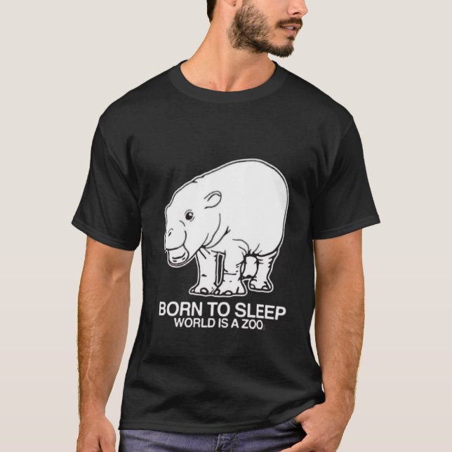 Camiseta Denegación de moo nacida para dormir, el mundo es  (Anverso)