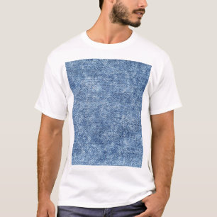Camiseta Denim azul de lavado con ácido, textura de cierre.