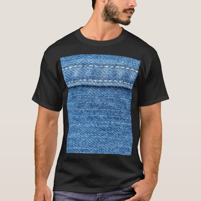 Camiseta Denim Blue: Textura clásica de jeans. (Anverso)