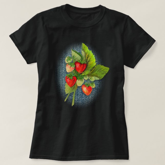 Camiseta Denim de campo y fresas (Diseño del anverso)