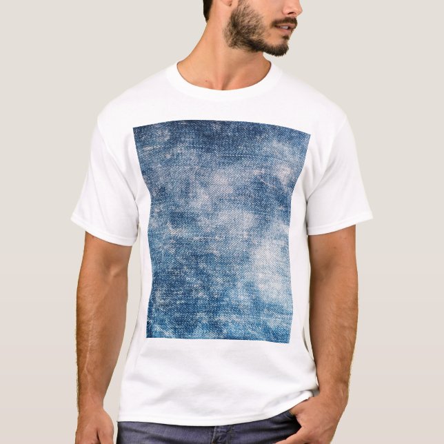 Camiseta Denim De Jeans Azules, Fondo Texturado. (Anverso)