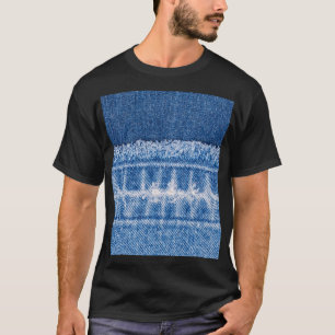 Camiseta Denim desgarrado: marco doble de jeans azules