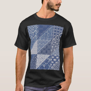 Camiseta Denim Triangle Parchwork Vintage Textura.