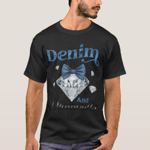 Camiseta Denim Y Diamantes Traen A Las Mujeres Chicas