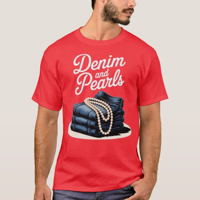 Camiseta Denim y Perlas para las Damas 2025 Denim con Perla (Anverso)