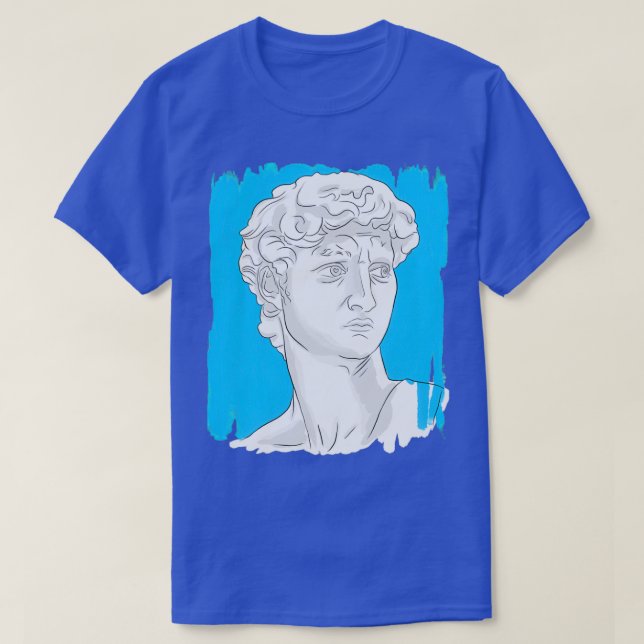 Camiseta Denizko Art Estatua Head Blue (Diseño del anverso)
