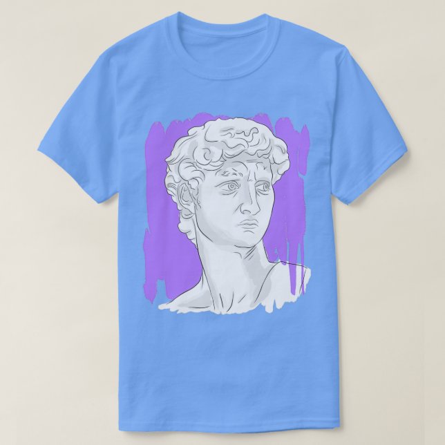 Camiseta Denizko Art Estatua Head Purple (Diseño del anverso)