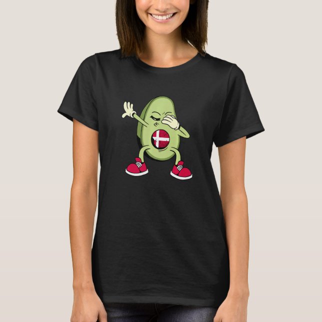 Camiseta Denmark Danish Soccer Team Dabbing Avocado Danish  (Anverso)