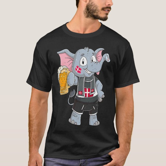 Camiseta Denmark fan elephant (Anverso)