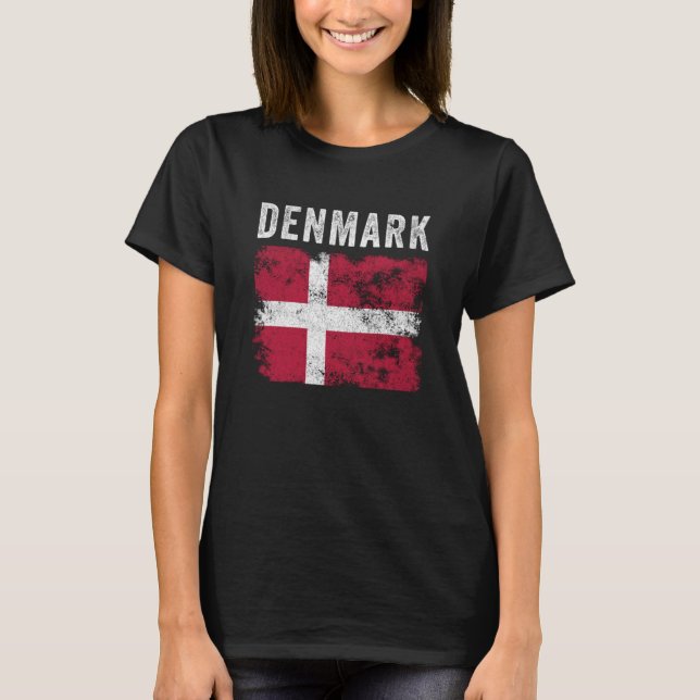 Camiseta Denmark Flag Distressed Men Women Kids Danish Flag (Anverso)