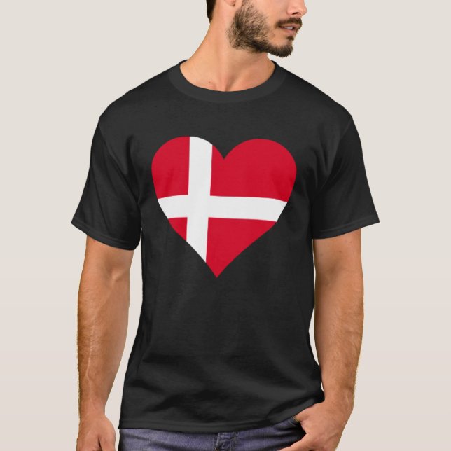 Camiseta Denmark Flag Heart Denmark Gifts Love Denmark (Anverso)
