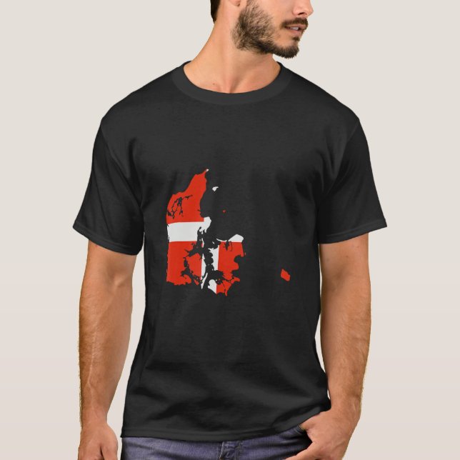 Camiseta Denmark flag in Denmark outline Denmark (Anverso)