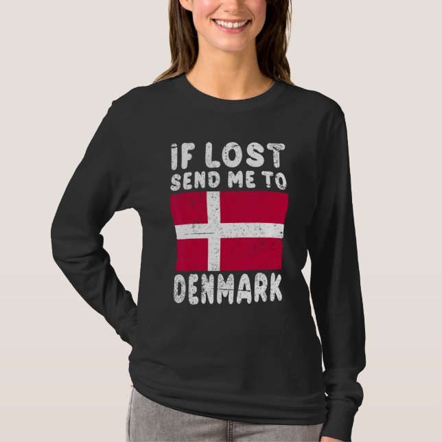 Camiseta Denmark Flag Souvenir If lost send me to Denmark (Anverso)