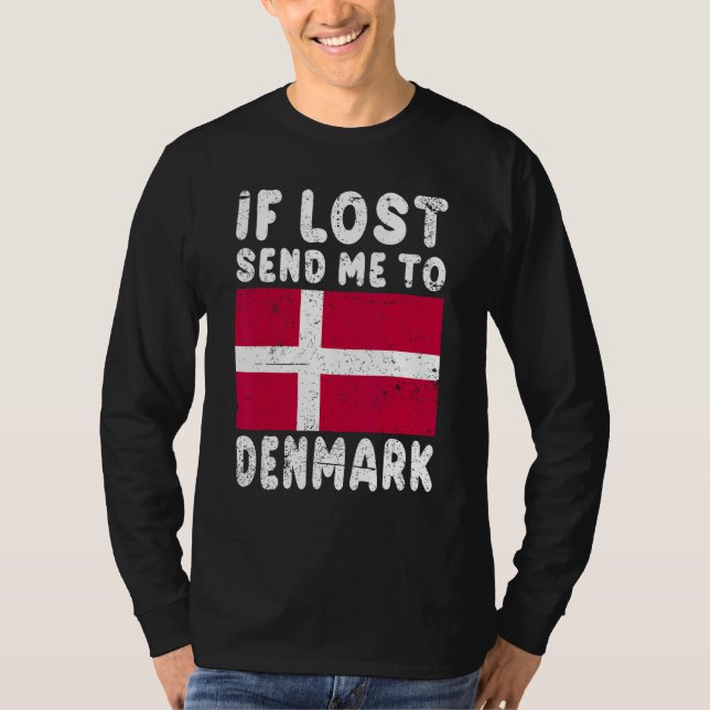 Camiseta Denmark Flag Souvenir If lost send me to Denmark (Anverso)