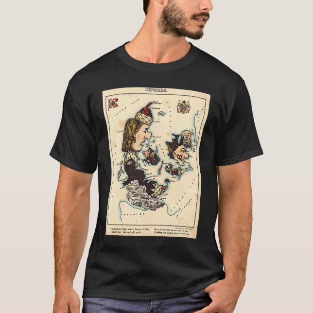 Camiseta Denmark Illustrative Map (Anverso)