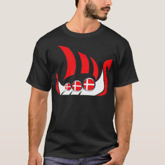 Camiseta Denmark Viking Ship  Danish Flag Dragon Boat 