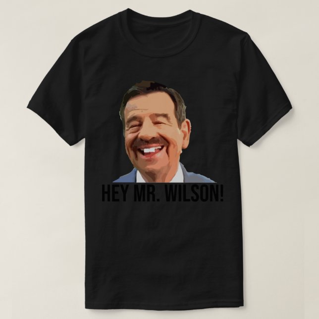 Camiseta Dennis la amenaza - ¡Hey Sr. Wilson! Pegatina (Diseño del anverso)