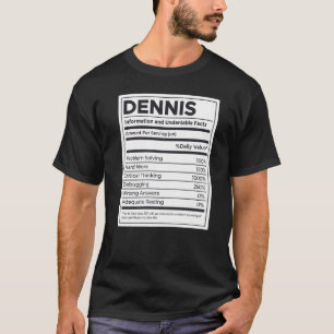 Camiseta Dennis Nutrition Information Problement Soluting H
