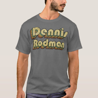 Camiseta Dennis Rodman Vintage Rainbow Typography Style 70s