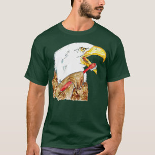 Camiseta Dentaduras de águila calva baño acuarela