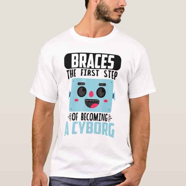 Camiseta Dental Brace A Dentista Ortodonta Convirtiéndose E (Anverso)