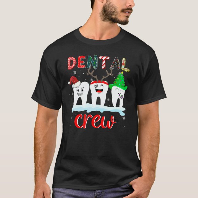 Camiseta Dental Crew Teeth Dentist Christmas Xmas PJ Pajama (Anverso)