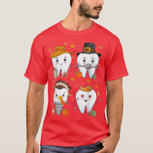Camiseta Dental Dental Calabaza Turquía Acción de Gracias A