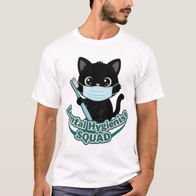 Camiseta Dental Hygienist Black Cat T-Shirt (Anverso)