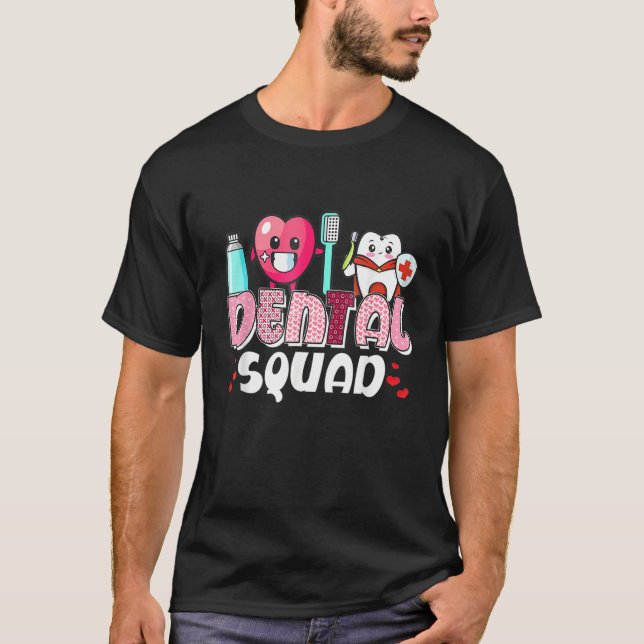 Camiseta Dental Squad Assistant Dentist Happy Valentine's D (Anverso)