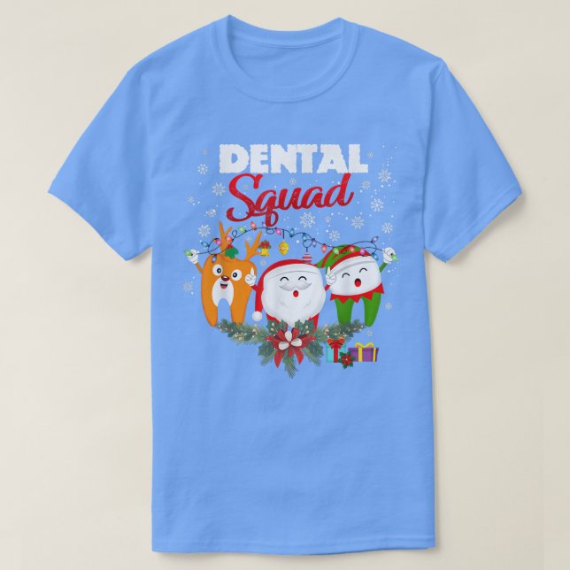 Camiseta Dental Squad Cute Navidades Dientes Dentistas Merr (Diseño del anverso)