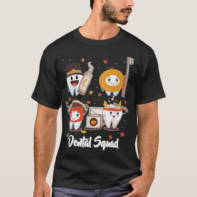 Camiseta Dental Squad Dental Happy Fall Y todos los denta v (Anverso)