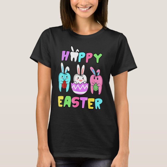 Camiseta Dental Squad Easter Teeth Bunny Dentist Assistant (Anverso)