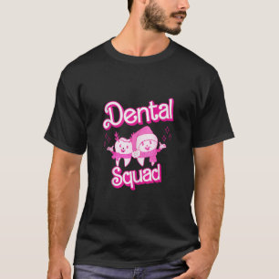 Camiseta Dental Squad Funny Santa Reindee Teeth Retro Pink