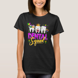 Camiseta Dental Squad Jester Mask Teeth Dentist Mardi Gras