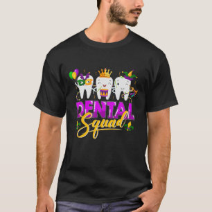 Camiseta Dental Squad Jester Mask Teeth Dentist Mardi Gras