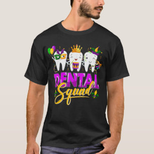 Camiseta Dental Squad Jester Mask Teeth Dentist Mardi Gras