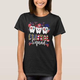 Camiseta Dental Squad Leopard Fireworks Tooth Assistant 4