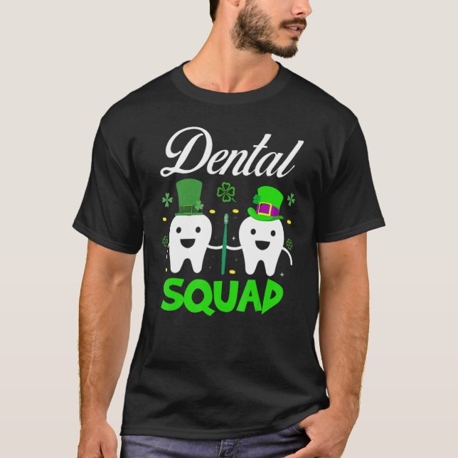 Camiseta Dental Squad Leprechaun Tooth Happy St Patrick's D (Anverso)