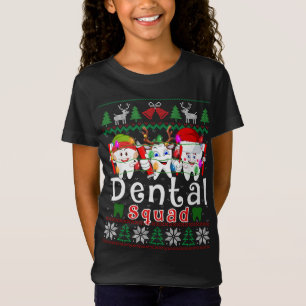 Camiseta Dental Squad Santa Elf Reindeer Dentis Ugly Xmas