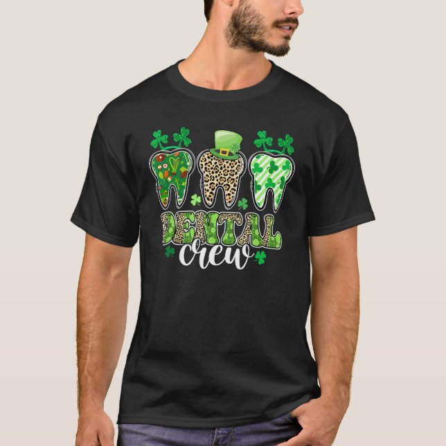 Camiseta Dental Squad Teeth Leprechaun Shamrock St Patrick (Anverso)