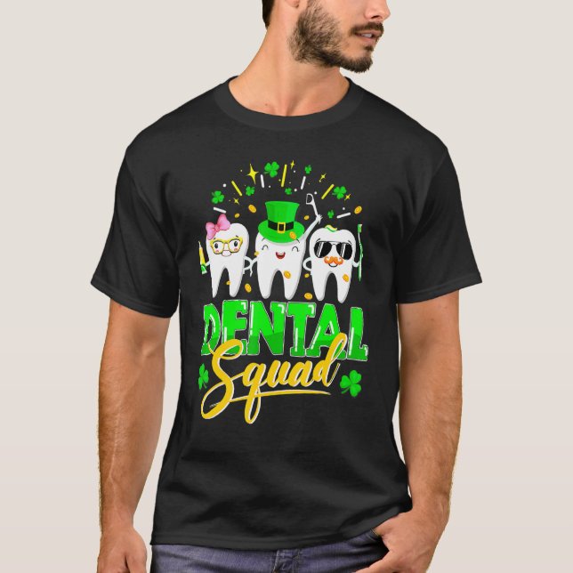Camiseta Dental Squad Tooth Leprechaun Gorra Funny St Patri (Anverso)